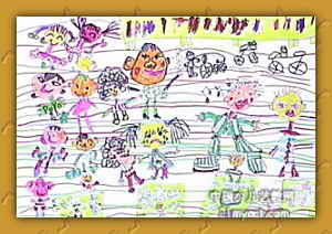 《家庭聚会》儿童画2幅(第2页)