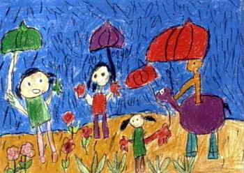 《下雨的时候》儿童画2幅(第2页)