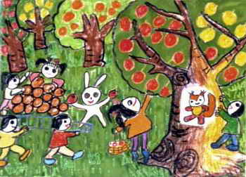 《摘果子》儿童画11幅