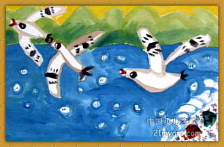 《海鸥》儿童画图片