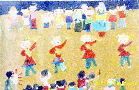《扭秧歌》儿童画3幅(第2页)