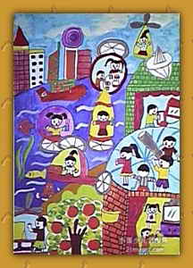 《我们的城市生活》儿童画