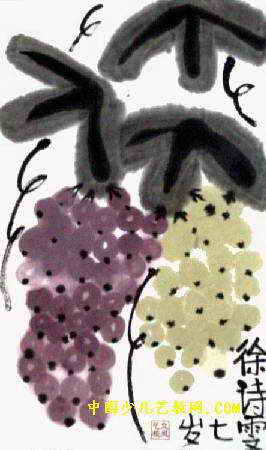 《葡萄》儿童画（二）7幅(第7页)