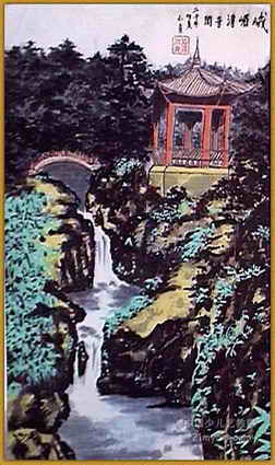 《峨嵋清音阁》儿童画